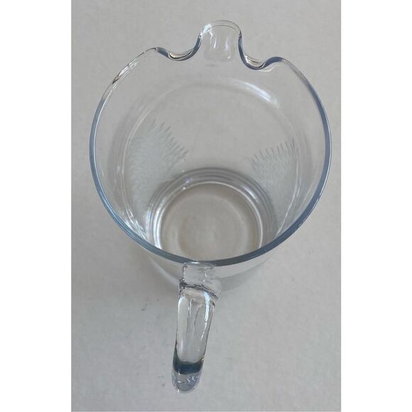 Vintage Cut Glass Fern Pattern Clear Glass 8 1/4”” Tall Pitcher - Picture 12 of 15